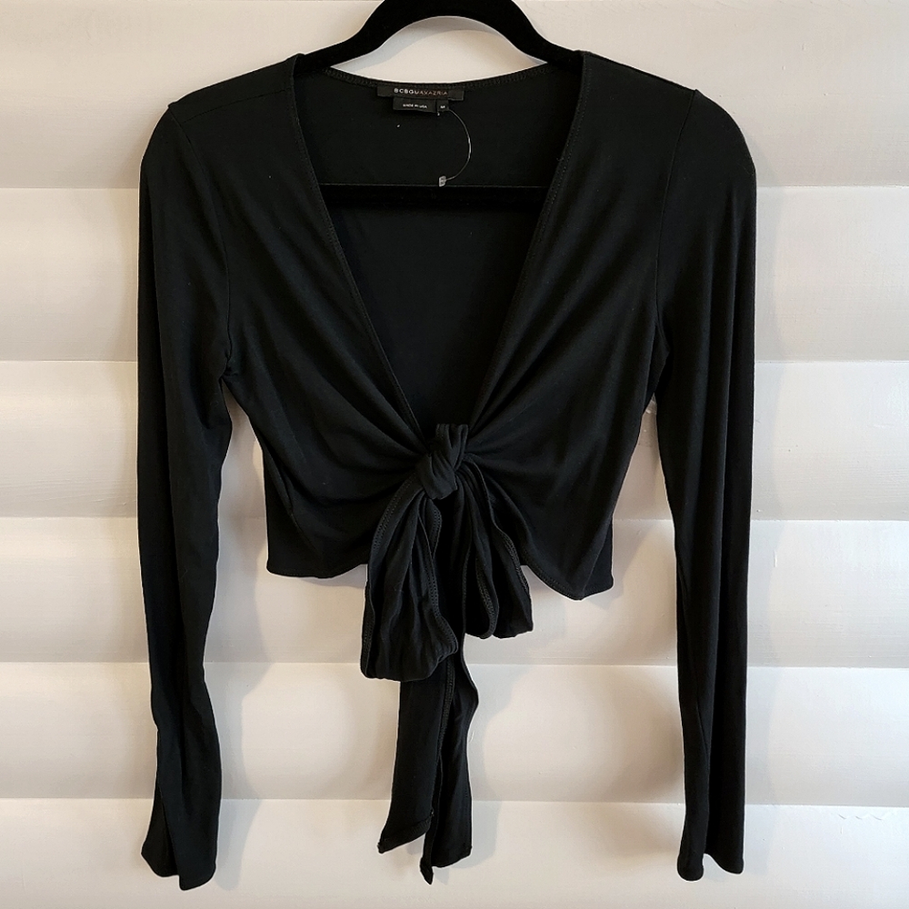 BCBG Crop Wrap Top